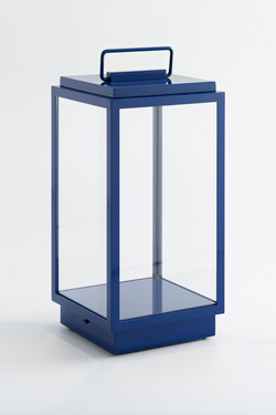Blakes outdoor Navy blue table lantern  - Cordless lamps by Nautic by Tekna