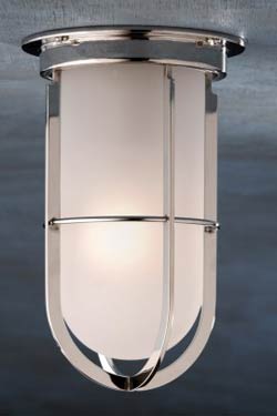 Docklight Ceiling plafonnier en bronze nickelé poli verre sablé - Plafonnier d'extérieur by Nautic by Tekna