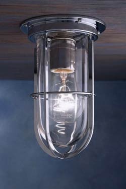 Docklight Ceiling plafonnier extérieur bronze chromé verre clair - Plafonnier d'extérieur by Nautic by Tekna