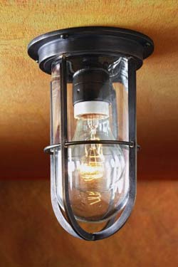 Docklight Ceiling antique bronze with clear glass - Exterior ceiling lights by Nautic by Tekna