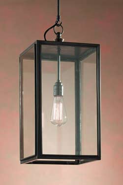 Ilford Closed Top antique bronze and clear glass pendant - Exterior pendants by Nautic by Tekna