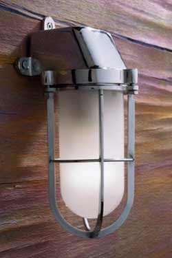 Admiral wall light in chrome-plated bronze with sand-blasted glass - Exterior wall lights by Nautic by Tekna