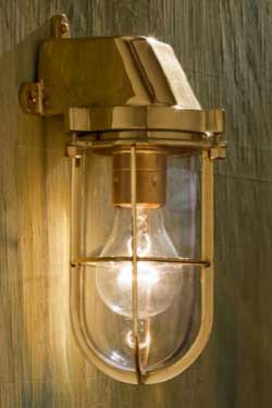 Admiral wall light in polished bronze with clear glass - Exterior wall lights by Nautic by Tekna