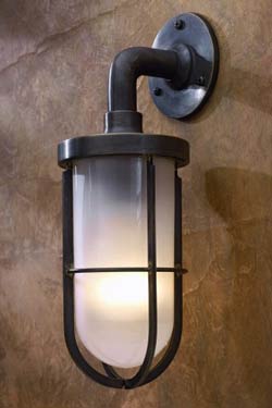 Docklight Wall antique bronze with sand-blasted glass - Exterior wall lights by Nautic by Tekna