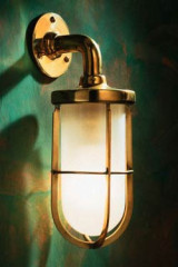 Docklight Wall polished bronze with sand-blasted glass - Exterior wall lights by Nautic by Tekna
