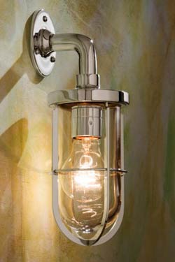 Docklight Wall polished nickel-plated bronze with clear glass - Exterior wall lights by Nautic by Tekna