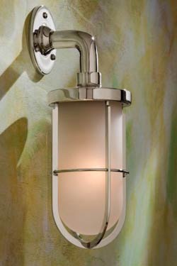 Docklight Wall polished nickel-plated bronze with sand-blasted glass - Exterior wall lights by Nautic by Tekna