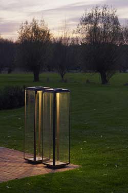 Grande lampe de jardin en bronze antique et LED