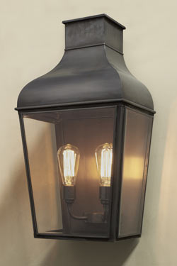 Lanterne double d'extérieur en bronze antique Montrose City verre plat - Applique d'extérieur by Nautic by Tekna