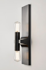 Walcott applique double en bronze patiné noir - Applique by Nautic by Tekna