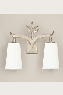 Alia applique double en bronze massif finition nickel satiné - Applique by Objet insolite