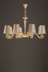 Amboise lustre doré et abat-jour seigle 8 lumières - Lustre by Objet insolite