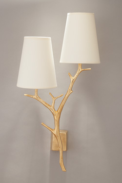 Applique branches en bronze doré 2 lumières  - Applique by Objet insolite
