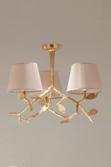 Flora 3-light chandelier in gilded bronze - Chandeliers by Objet insolite