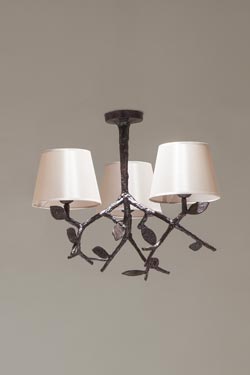 Flora 3-light chandelier in patinated black bronze - Chandeliers by Objet insolite