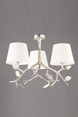 Flora 3-light chandelier in silvered bronze - Chandeliers by Objet insolite