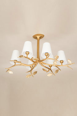 Folia branch chandelier 6 lights golden bronze - Chandeliers by Objet insolite