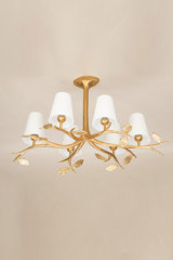 Folia branch chandelier 6 lights golden bronze - Chandeliers by Objet insolite