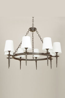 Mancha medieval chandelier in patinated bronze - Chandeliers by Objet insolite