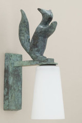 Edy applique d'extérieur en bronze et verre blanc - Applique d'extérieur by Objet insolite