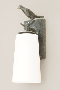 Plume outdoor wall lamp bird in grey-green bronze - Exterior wall lights by Objet insolite
