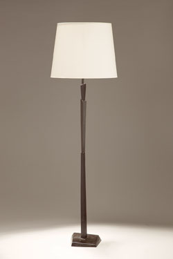 Cubist black patinated bronze floor lamp - Floor lamps by Objet insolite