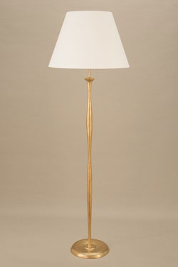 Dora classic gold floor lamp with large white shade - Floor lamps by Objet insolite