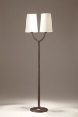 2 lights black patinated bronze floor lamp Perceval - Floor lamps by Objet insolite