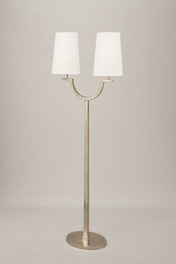 Perceval symmetrical floor lamp, nickel finish - Floor lamps by Objet insolite