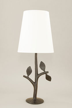 Folia petite lampe de table champêtre en bronze patiné