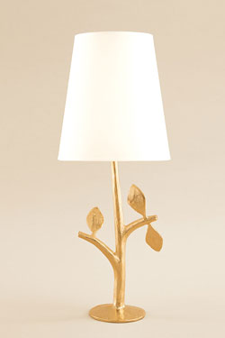 Folia petite lampe de table en bronze doré