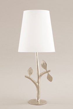 Folia petite lampe de table 3 feuilles en bronze argenté