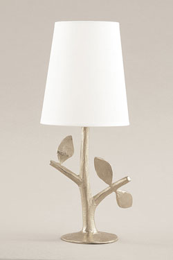 Folia petite lampe de table 3 feuilles en bronze argenté - Lampe de table by Objet insolite