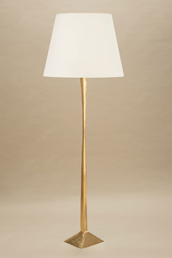 Inès lampadaire doré 3 lumières et grand abat-jour blanc - Lampadaire by Objet insolite