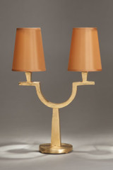 Lampe de table double en bronze massif doré Perceval - Lampe de table by Objet insolite