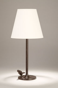 Lampe de table Plume en bronze noir patiné - Lampe de table by Objet insolite