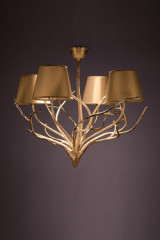 Lustre art nouveau doré en bronze Ramure - Lustre by Objet insolite