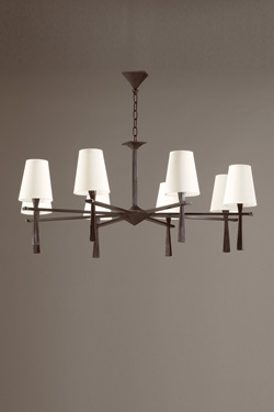 Lustre 8 lumières design épuré en bronze Pablo - Lustre by Objet insolite