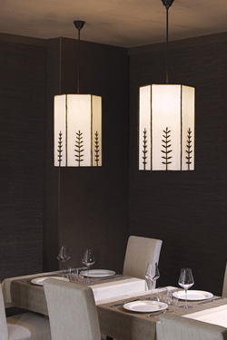 Pattern of leaves patinated black bronze pendant Grande Sophia