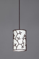 Round pendant lamp leaves patinated black bronze Ombelle - Pendants by Objet insolite