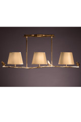 Triple birds on the branch pendant in gilded bronze and coordinated shades - Pendants by Objet insolite
