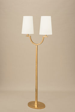 Perceval lampadaire 2 lumières antique doré - Lampadaire by Objet insolite