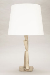 Cubist table lamp in silver plated bronze - Table lamps by Objet insolite