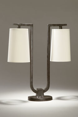 Gustave solid bronze 2-light U-shaped table lamp - Table lamps by Objet insolite
