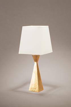 Pablo small table lamp with hourglass shape base and gold finish - Table lamps by Objet insolite