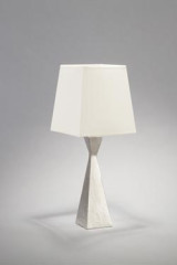 Pablo small table lamp with hourglass shape base and satin nickel finish - Table lamps by Objet insolite