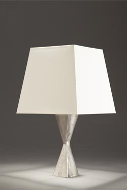 Pablo table lamp with hourglass shape base and satin nickel finish - Table lamps by Objet insolite