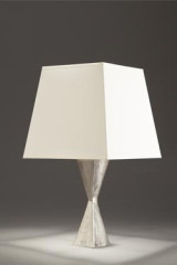 Pablo table lamp with hourglass shape base and satin nickel finish - Table lamps by Objet insolite