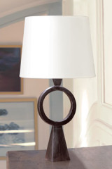 Patinated black solid bronze ring table lamp Max - Table lamps by Objet insolite