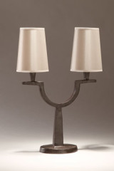 Perceval black solid bronze 2 lights table lamp - Table lamps by Objet insolite